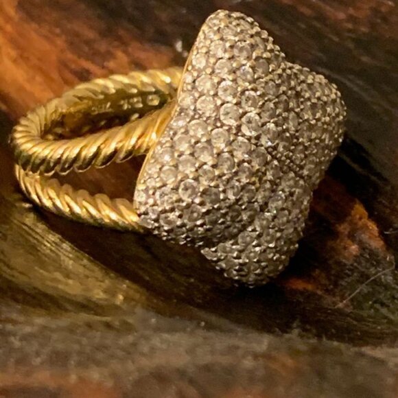 7500 - David Yurman Quatrefoil 18k Diamond Ring - Picture 3 of 4